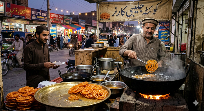 Jalebi Pakistani fried sweet dessert