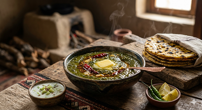 Pakistani saag mustard greens dish