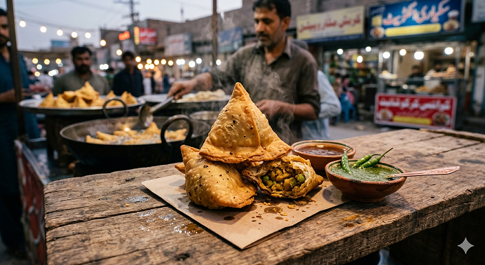 Pakistani samosa fried snack